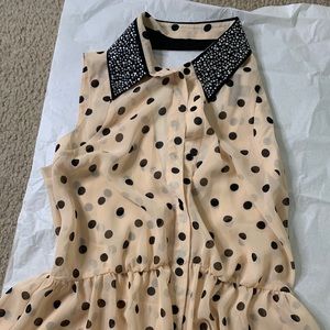 Sheer material girl polka dot blouse SIZE SMALL